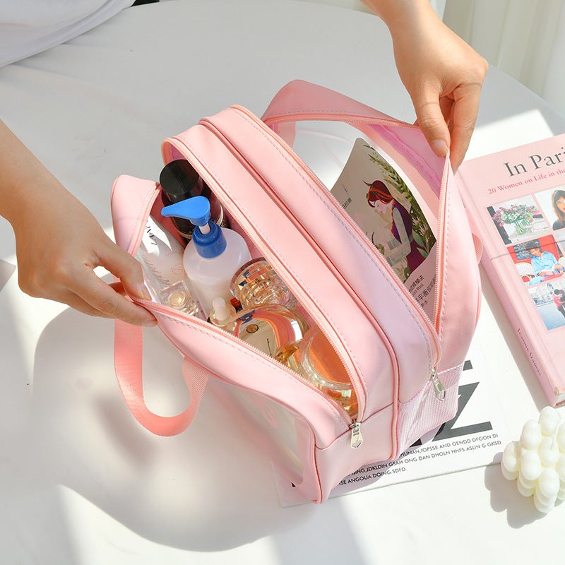 ✅ Cosmetic Bag Korean Style Inspvc Transparent Cosmetics Bag Portable Women'S Travel Large Capacity Waterproof Toiletry Cosmetics Bag - Image 5
